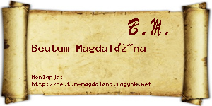 Beutum Magdaléna névjegykártya